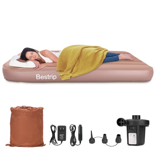 エアマットレス Bestrip エアーベッド 190 x 99 x 25cmの膨張寸法 インフレータブルマット　air bed 電動エアポンプ付き 収納便利 キャンプアクセサリー　ごろ寝マット/アウトドア/キャンプ/防災グッズなどとして使用