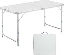 アウトドア 折りたたみ テーブル120cm 高さ3段階調整可能 3WAY自由に高さ調整可能ピクニック レジャー LKZZ (銀, 単品)
