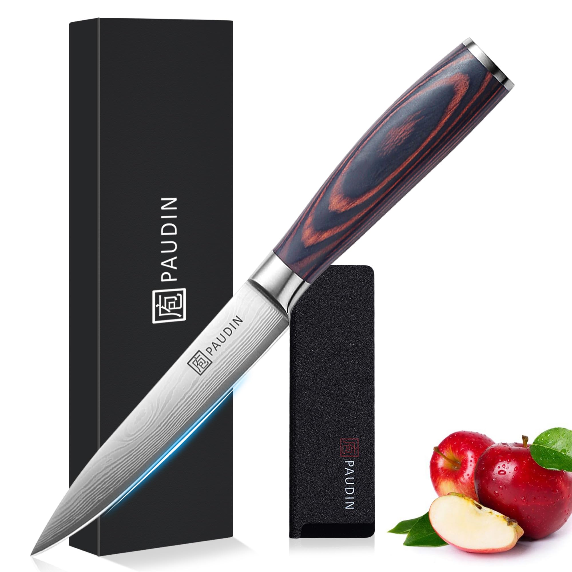 ペティナイフ - PAUDIN (パウディン) 果物ナイフ 127mm ペティナイフ 鞘付き 包丁 ステンレス 両刃 野菜・フルーツ・…