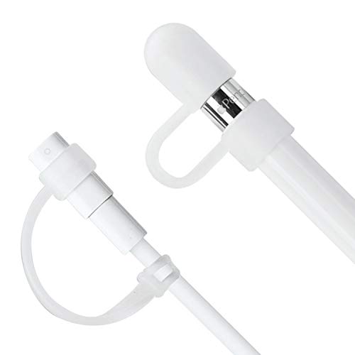 Apple pencil カバー Jisconase cover for Apple pencil cap アップル ペンシル キャップ カバー apple pencil キャップ紛失防止 TPU 素材 2セット USB ケーブル用 連接カバー 全二色(白 JS-APL-03P00)