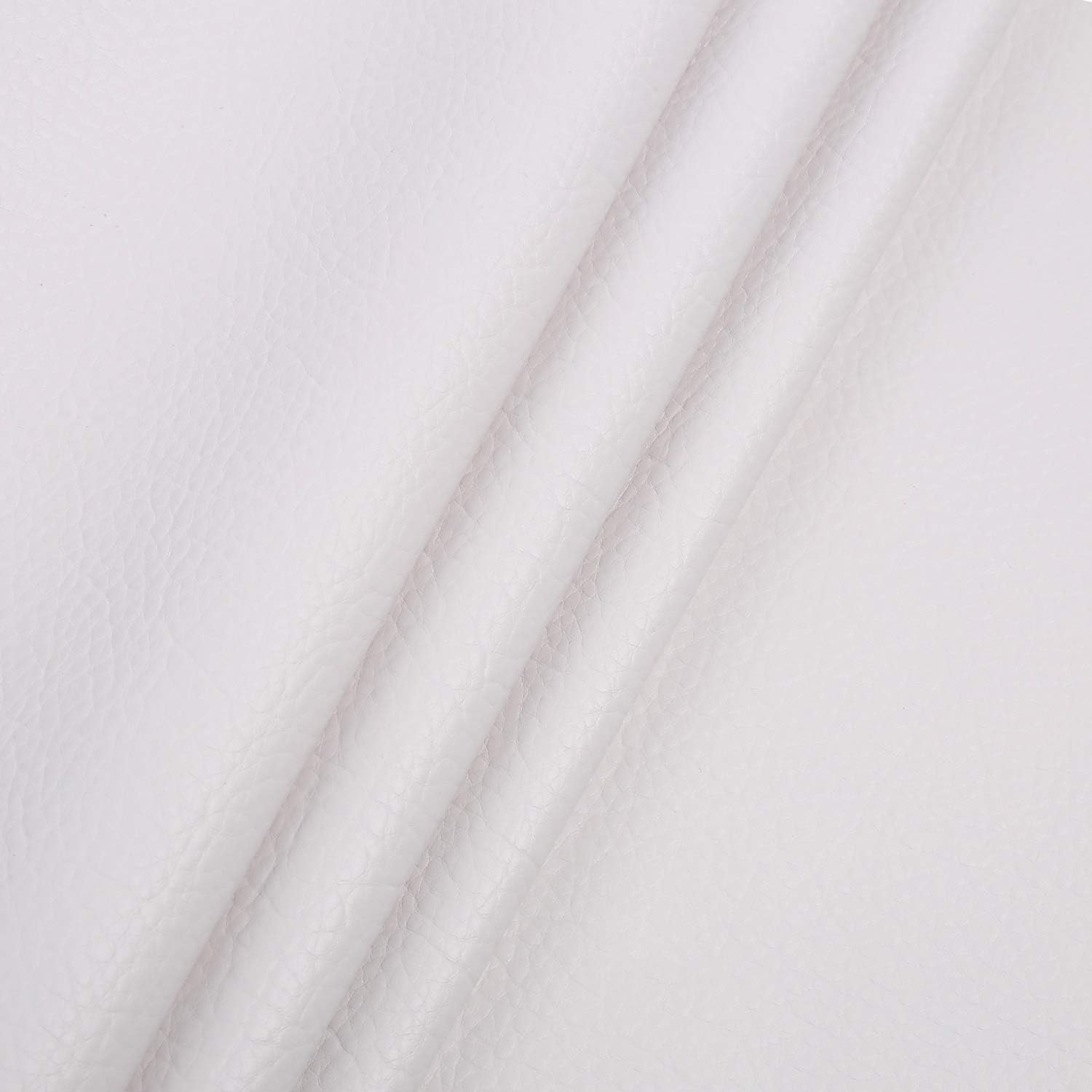 LOKIPA 合皮 生地 ソフト 人工レザー DIY かばんの作りに 手芸材料 pvc leather ライチ紋 幅135cm (2M, 白いA)