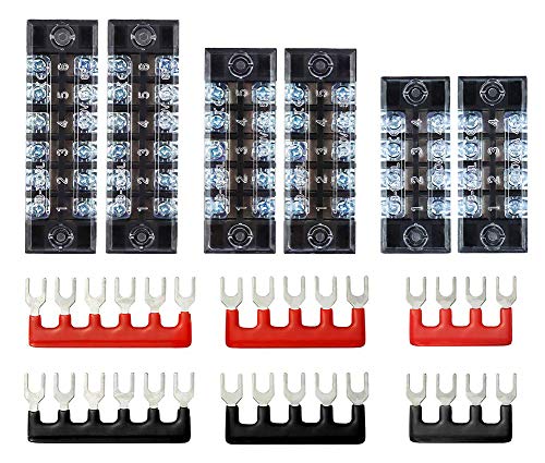 YFFSFDC 固定端子台 組端子台 600V 15A 2列型 極数4 極数5 極数6 2色絶縁圧着端子セット付属