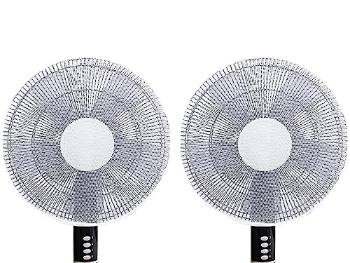 YFFSFDC 扇風機カバー 扇風機安全カバー 羽根経35～45cm用 無地 セーフティーネット 子供 指はさみ防止 家庭用 ホワイト/ブラック (ホワイト*2)