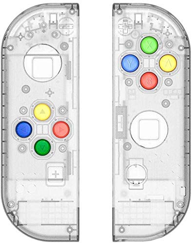 ZOYUBS Nintendo Switch ニンテンドースイッチ Joy-Con カラー置換ケース代わりケース 外殻 Nintendo Switch Joy-Con 交換ケース ボタンカバー付 (透明色)