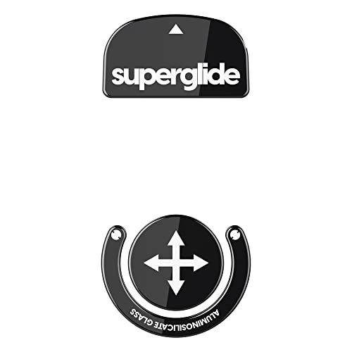 Superglide マウスソール for Logicool Gpro X Superlight マウスフィート 強化ガラス素材 ラウンドエッヂ加工 高耐久 超低摩擦 Super Smooth - Black