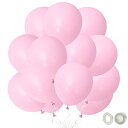 BTZO バルーン 風船 60個入 12インチ ラウンド マカロンカラー ゴム風船 パステルマット 飾り付け 誕生日 結婚式 店舗装飾 パーティー 運動会 文化祭 バルーンアート 単色 ピンク
