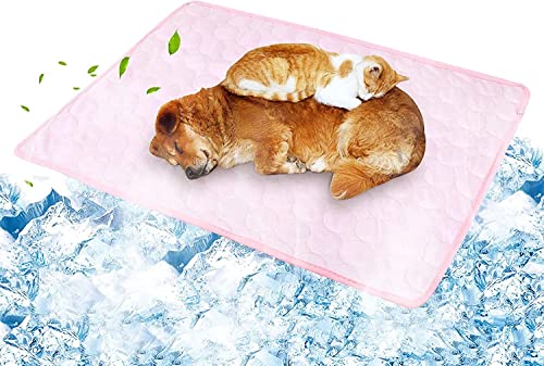 Angelpet ひんやり ペット用シーツ 犬 猫 うさぎ 夏用 接触冷感シーツ - ペット用 クール マット ひんやり - 軽量化 滑り止め メッシュ- 冷感敷きパッド 繰り返し利用可能 - 猛暑対策 ペット 冷却マット - 丸ごと洗える - 小型 中型 大型犬・猫向け‐ (70cm*55cm*1枚