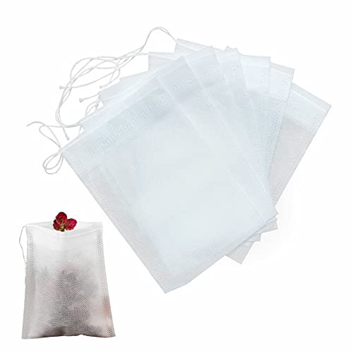 YFFSFDC 使い捨て空の袋100個 不織布無漂白 ティーバッグ強力な浸透 天然 ルースリーフお茶＆コーヒー用（10cm*15cm)