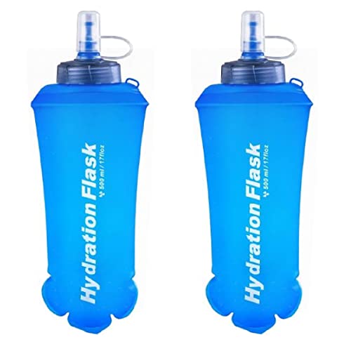 TRIWONDER TPU ܂肽  {g EH[^[{g X|[c{g jO }\ TCNO oR nCh[V \tg{g Soft Water Bottle (u[ 500ml - 2)