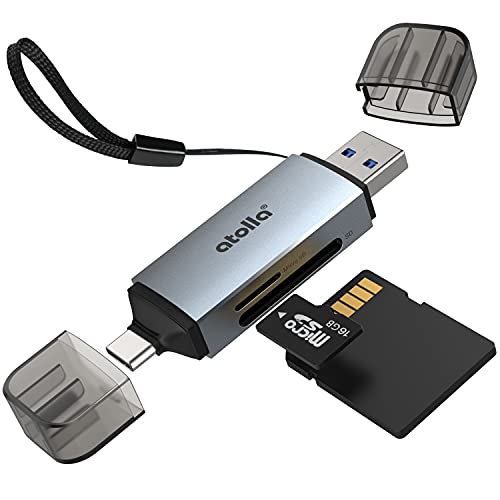 atolla SDカードリーダー 2-in-1 USB3.0 Type C カードリーダー 同時読み書き [ SD/SDHC/SDXC/RS-MMC/m..