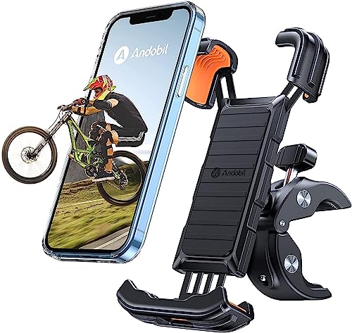 Andobil 自転車 スマホホルダー 【驚異的な安定性】 バイク ロードバイク スマホスタンド 脱落防止 片..