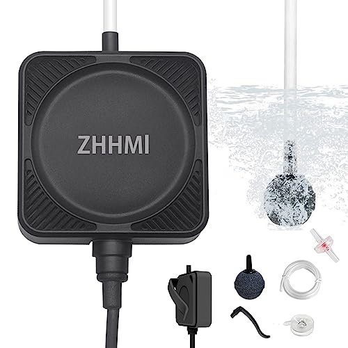 ZHHMl 水槽エアーポンプ 小型エアーポンプ 0.3L / Min空気の排出量 空気ポンプ 低騒音 効率的に水族館/水槽の酸素提供可能 (四角形 ブラック)
