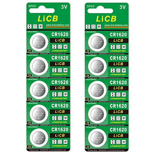 LiCB 10個入 CR1620 リチウム ボタン 電池 3V 1620 コイン形電池 水銀ゼロシリーズ
