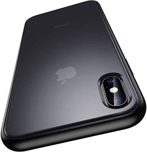 【強化ガラスフィルム付き！】Meifigno iPhoneX/Xsケース 耐衝撃 マット半透明 [米軍SGS認証] 黄ばみなし ワイヤレス充電対応 高耐久性 触り心地良い 指紋とスクラッチ防止 薄型 iPhone X ケース/iPhone XS ケース 5.8インチ(ブラック)