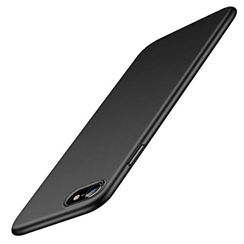 【超薄】TORRAS iPhone se ケース se第3世代 iPhone 8・ se2・7 ケース 薄型 4.7インチ 対応 PC [ ガラスフィルム付属] 指紋/擦り傷防止 耐衝撃カバー (ブラック) Wisdom Series