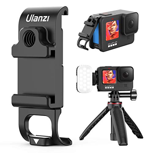 ULANZI G9-6 バッテリーカバー GoPro Hero 11 10 9用 ブラックアルミニウム合金交換用ドア コールドシューと1/4ネジ付き 取り外し可能な保護タイプC充電ポートアダプター 修理パーツ カメラ Vlog