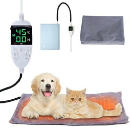 ペット用ホットカーペット AUDASO ペットヒーター 犬 猫 ペット用 電気ホットマット 温度調節機能(30-60℃) ふわふわ洗えるカバー付き 小動物 寒さ対策 ペットヒーターマット ペット加熱パッド 1℃の精密な調整 洗える毛布 PSE認証済み 恒温 噛み付き防止 (20-55w) 40*50