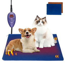 iKuma ペット用ホットカーペット ペットヒーター 猫 犬ヒーター 7段階温度調節 過熱保護 噛みつき防止 防水 2枚カバー付き 40*30CM 暖房器具 猫 中小型犬 猫 小動物対応 ペット電気ヒーター あったか ほかほか【寒さ対策】【PSE認証済み】【 省エネ】