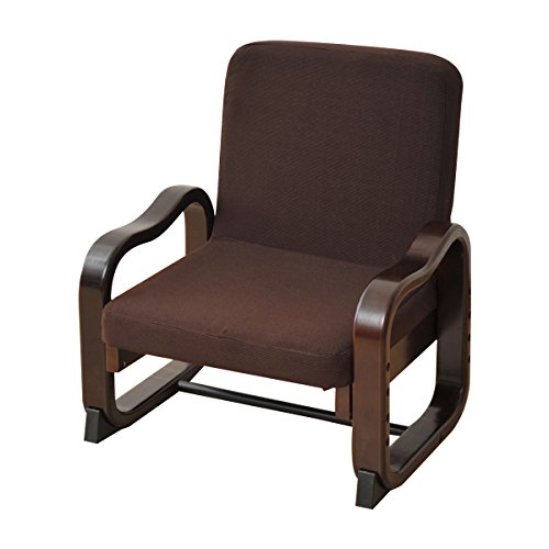 山善 和室用 立ち上がり楽々 優しい座椅子(ハイバック) 高さ調節機能付き ダークブラウン SKC-56H(DBR)