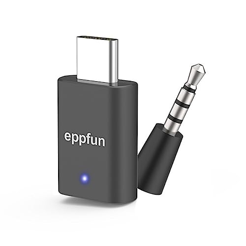 eppfun PS5/Nintendo Switch/PC USB-C Bluetooth 5.2 aptX-Adaptiveトランスミッター/チャット用アナログマイク付 低遅延オーディオ アダプタ aptX/aptX HD/aptX LL/SBC対応 2台同時接続