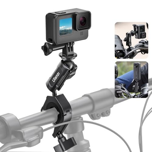 Ulanzi カメラマウント バイク・自転車・オートバイ ハンドルマウント カメラホルダー カメラグリッパー アルミ製 1/4ネジ付き gopro用アダプター付き 360°角度調整可能 直径8mm-35mm hero12/11/10/9などに対応 insta360に対応 デジタルカメラ/アクションカメラアクセサ