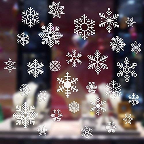 CINECE クリスマス 静電ステッカー ウォールステッカー 窓ステッカー 雪 クリスマスツリー merry christmas (1)