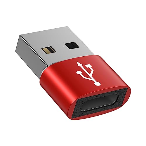 USB Type-C 変換アダプタ USB タイプC （メス） To USB 2.0（オス） 変換 [ QC3.0 急速充電・高速データ転送同期] Windows 10 / Mac OS MacBook iPad Pro iPhone 13/12/11 Pro Maxなどに対応 レッド