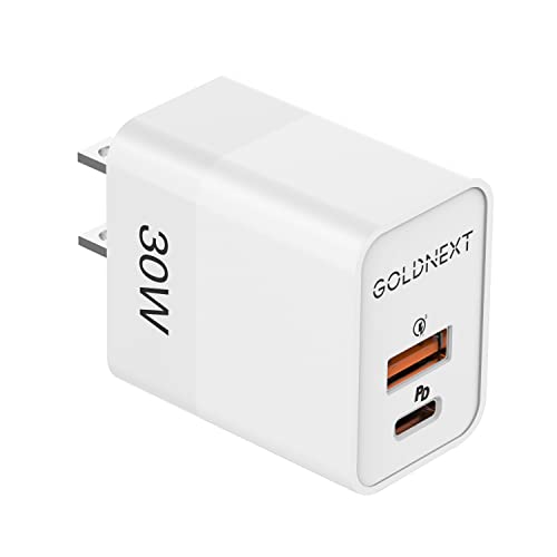 商品情報商品の説明主な仕様 【最大30W USB-C出力・急速充電に最適解】GOLDNEXT USB A&Type C 急速充電器は最大30Wまで急速充電可能。30W PD 充電器は約30分でiPhone14を50％に充電、通常の充電器より3倍以上になります。PD3.0（USB Power Delivery）、QC3.0（Qualcomm Quick Charge）などの充電規格と互換性があり、スマートフォンやタブレット端末などのデバイス、それぞれの機種に最適かつ急速充電ができます。br【2ポートUSB-A & USB-C充電器】高速充電器のUSB-C/Type-CポートはUSB PD3.0対応、最大30W出力に達します。USB-AポートはQC3.0・Huawei FCP・Samsung AFCに対応し、最大18Wをサポートします。10W、15W　QIワイヤレス充電器などにも適用、Androidスマホを含むすべての標準的なUSB電源デバイスに対応しています。PPS電圧可変もできてSansumg Galaxyの超高速充電25Wとの互換性あります。両方のポートを同時に使用した場合合計最大18Wをサポートします。br【小型軽量・携帯に便利】GOLDNEXT 30W USB-C PD充電器は自社独自GaN III技術を採用、ポケットにすっぽり収まるコンパクトなサイズで、持ち運びにとても便利〜重さは僅か卵一個分(約49g)なので、一般的な30W出力の純正充電器に比べて、体積も重量もさらに小型、軽量化を実現しました！世の中の電圧(AC100-240 V)に対応しているので、家やオフィスはもちろん、出張や旅行にも最適です。外出には負担をかけません〜br【多重安全保護・幅広い互換性】GOLDNEXTのタイプC 急速充電器は、過充電保護、過熱防止、ショート防止の充電保護システムを備え、PSE認証取得、安心してご利用いただけます。デバイスを損傷から効果的に保護し、夜間にも安全充電できます。iPhoneシリーズの各機種、Androidスマートフォン、タブレット端末等、USB-AとTYPE-C対応機器へ幅広く対応し、最?30Wの?出?によるフルスピード充電が可能。 iPhone 14/13/12/iPad Air/Galaxy S22/S21/Android/Switch/Note 20/Google Pixel/SONY Xperiaなどの各機器に対応します。br【安心保証対応】30W PD充電器に滑り止め加工が施され、質感がよく、上質素材で衝撃にも強く、持ち運ぶ機会が多い方に向いています。ご注文日から18ヶ月の安心保証付がついており、万が一商品に不具合が生じた場合、ご遠慮なくお気軽にご連絡下さい、GOLDNEXTはお客様に高品質のサービスを提供することを約束します。「注文履歴」→「出品者に連絡」から弊店までにご連絡ください（★商品の交換・返品サービス★など対応できます）