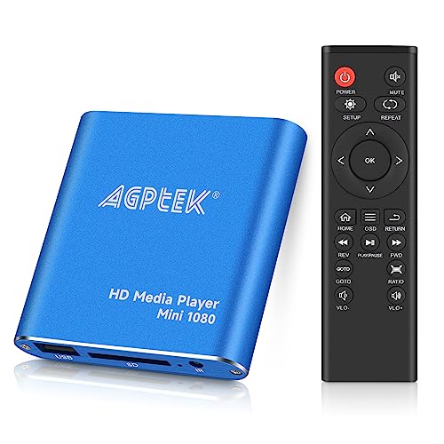 AGPTEK HDMIメディアプレーヤー、-MKV/RM- HDDUSBドライブおよびSDカード用のブラックミニ1080pフルHDウルトラHDMIデジタルメディアプレーヤー (HA0053)