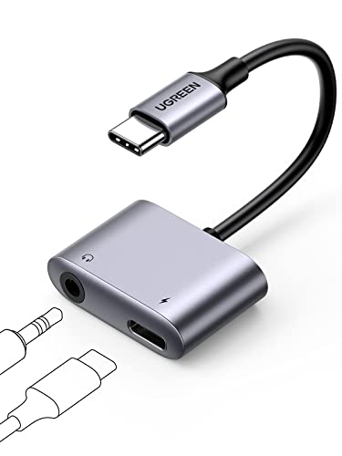 UGREEN タイプC イヤホン 変換アダプター 【PD60W&QC3.0急速充電対応】2in1 USB-C 3.5mm イヤホン 変換ケーブル DAC搭載 音楽再生 音声通話 音量調節 iPad Pro Google Pixel Xperia Samsung PS5 PS4 に対応