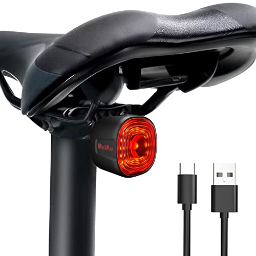 HLOMOM 自転車 テールライト 自動点灯、スマート ロードバイクライト 赤 防水 充電式 ブレーキ感応 感..
