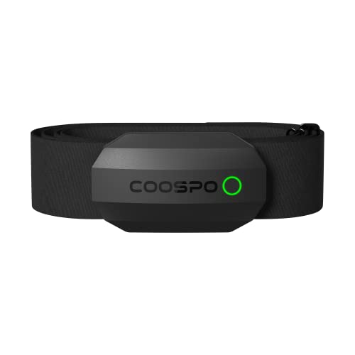 COOSPO 心拍センサー ハートレートセンサー スマートワイヤレスBluetooth 4.0＆ANT+対応 心拍数計 音確認+提示ランプ付き 日本語説明書 (ブラック)