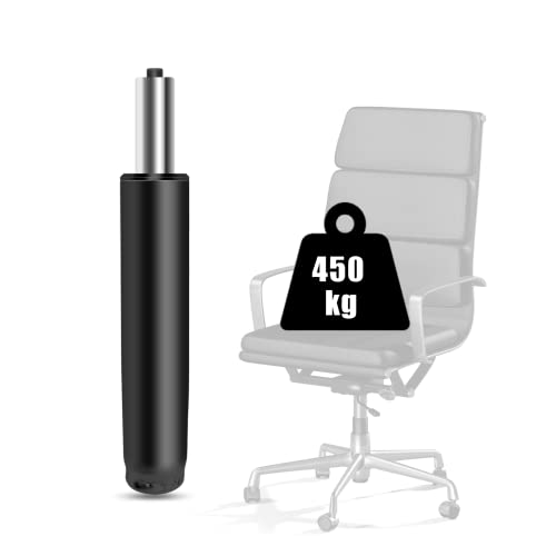 Omyoffice OA 椅子 ガスシリンダー、シリンダー,オフィスチェア昇降柱450KG（短いサイズ）、ゲーミングチェアガスシリンダー 交換用、様々な回転椅子に適用可能な高さ調節可能椅子ガスシリンダー（ブラック）
