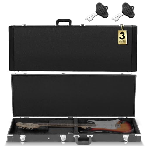 CAHAYA ギターケース エレキギター ハードケース ネックピロー付 PVC材 防水 お手入れ簡単 収納可能 エレキギター用 ブラック CY0209
