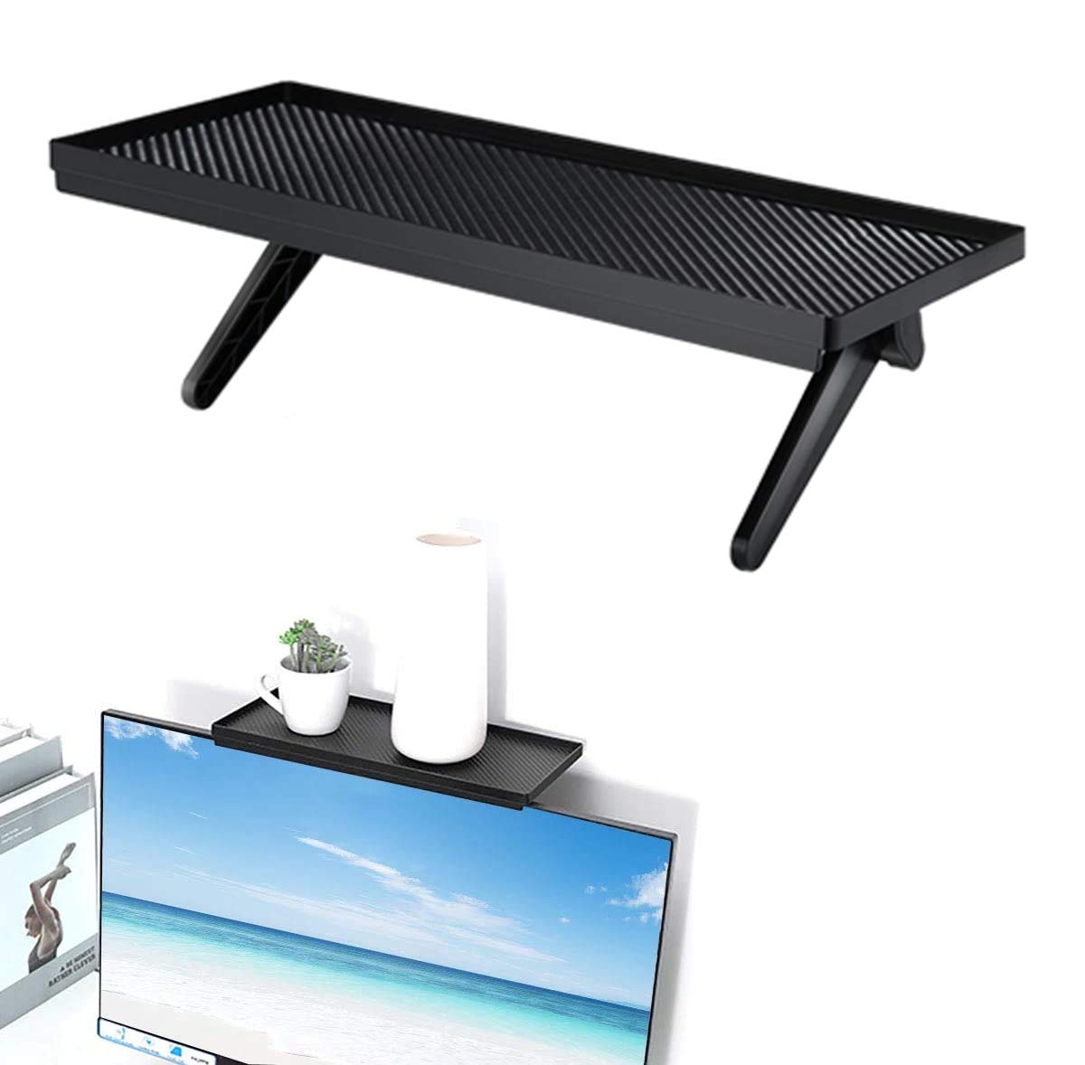Airblue ディスプレイボード モニター用小物テーブル デスクまわり ディスプレイ上部 収納台  ...