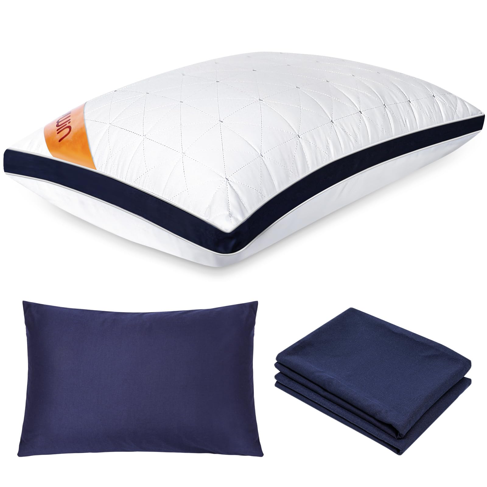 Anywin 枕 カバー2枚付き まくら ホテル仕様 高反発枕 安眠 快眠 丸洗い可能 立体構造 1