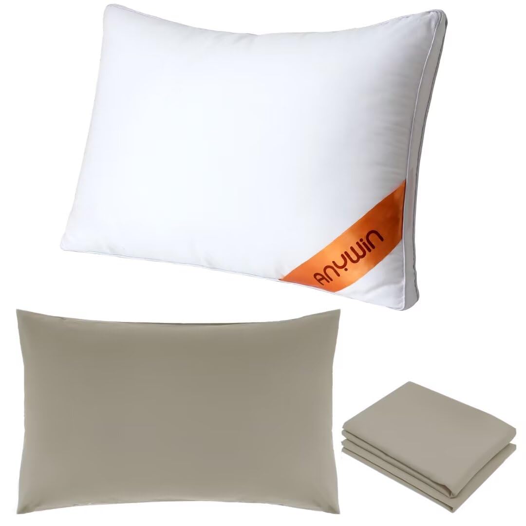 Anywin 枕 カバー2枚付き まくら ホテル仕様 高反発枕 安眠 快眠 丸洗い可能 立体構造