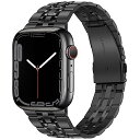 アップルウォッチバンド コンパチブル Apple Watch バンド 45mm 44mm 42mm、男性女性 iWatch バンド ソリッドステンレススチールメタル交換バンド Apple Watch SE2 SE シリーズ9 8 7 6 5 4 3 2 1 (黒)