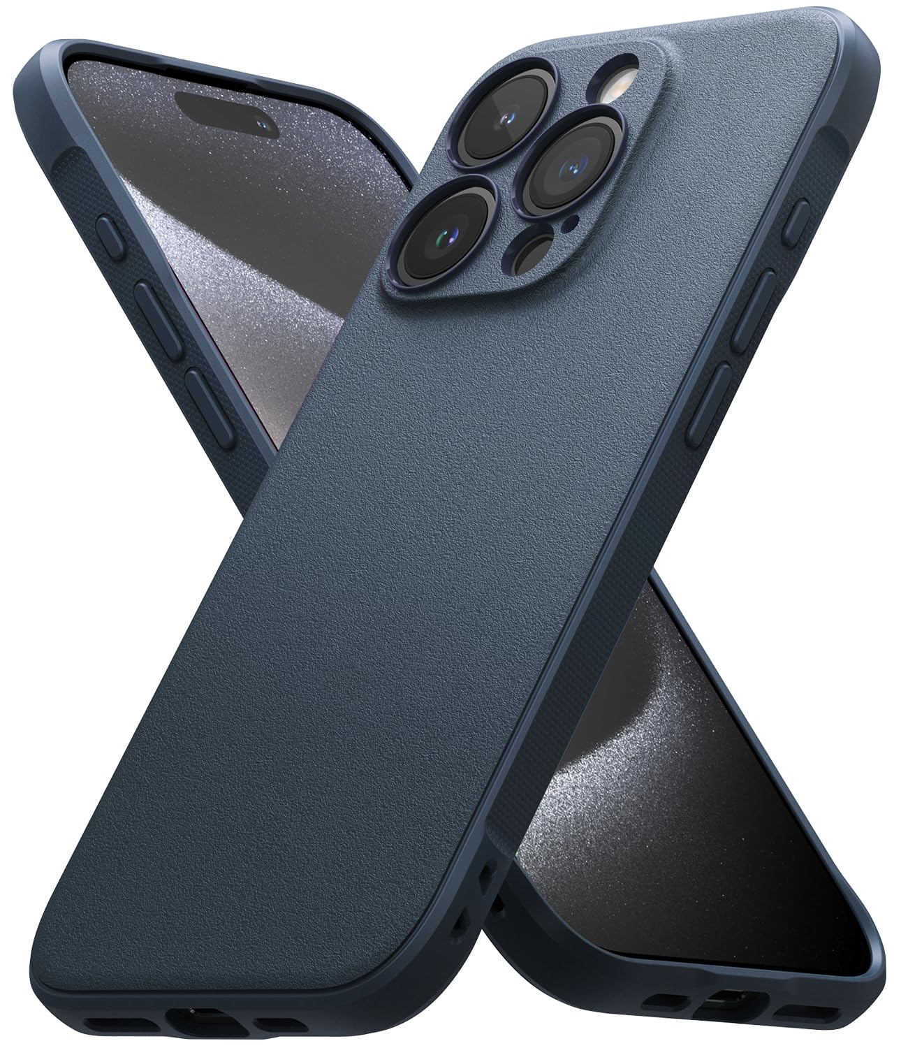 【Ringke】iPhone 15 Pro ケース ONYX TPU 滑り止め 落下防止 耐衝撃 軽量ケース 柔軟ケース スマホケース スマホカバー アイフォン15 プロ (ストラップホール付き) - Navy