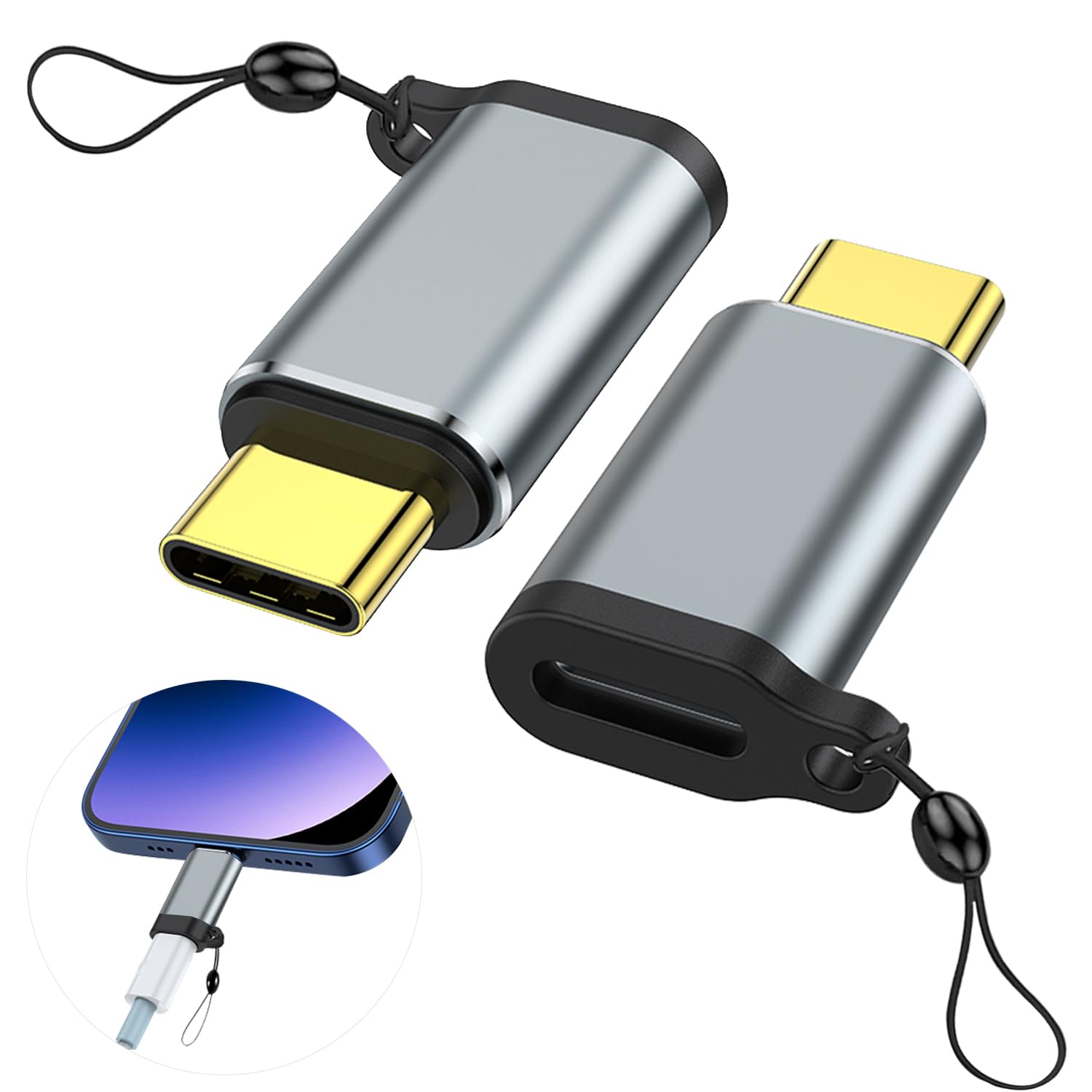 RA:TRAOO ライトニング to USB-C 変換アダプタ [2024NEW発売] ライトニング タイプc 変換 [2個セット] PD 60W急速充電 ライトニングからタイプc 変換アダプタ MacBook/i-Phone15/i-Pad/Galaxy/Xperia/Androidなど機器対応
