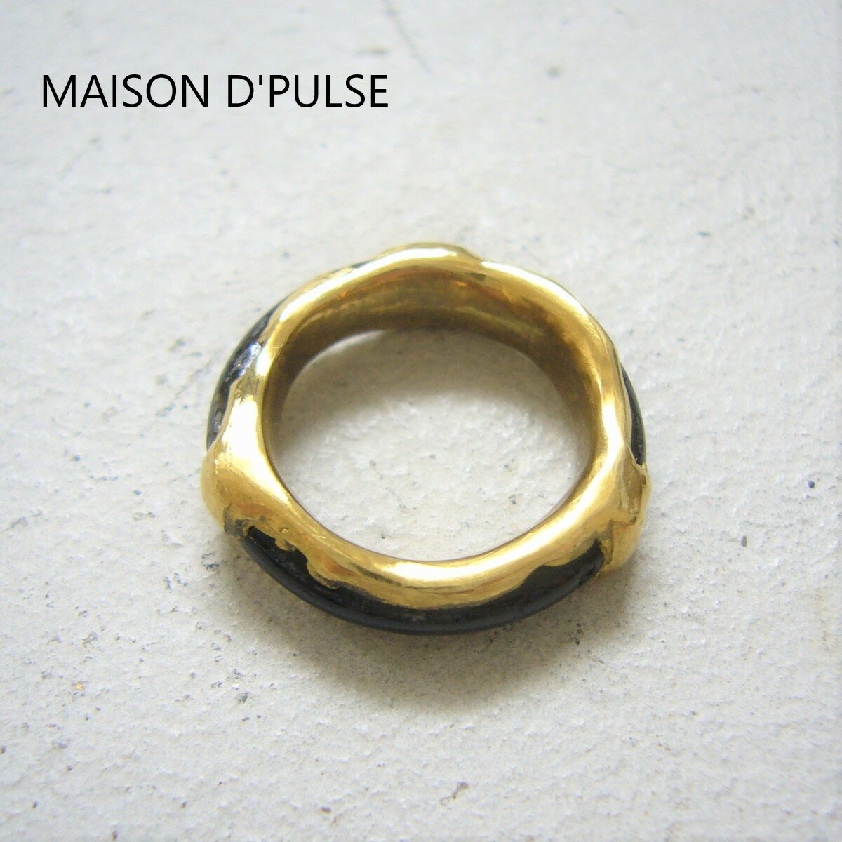 MAISON D'PULSE ｜メゾンドパルス sale セール40%off Moon Ring_brass/A-R001 サイズ：3 カラー：ブラック