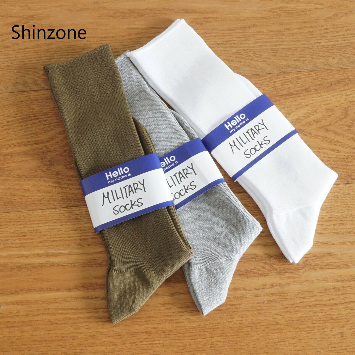 THE SHINZONE ザ シンゾーン　Military socks ミリタリーソックス/23SMSIT01 サイズ：free カラー：全3色 ホワイト グレー カーキ