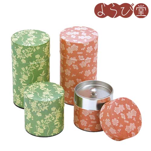 ぽッ・かん 花唐草・桜梅文 / 茶缶 茶筒 ブリキ缶 小物入れ 日本製