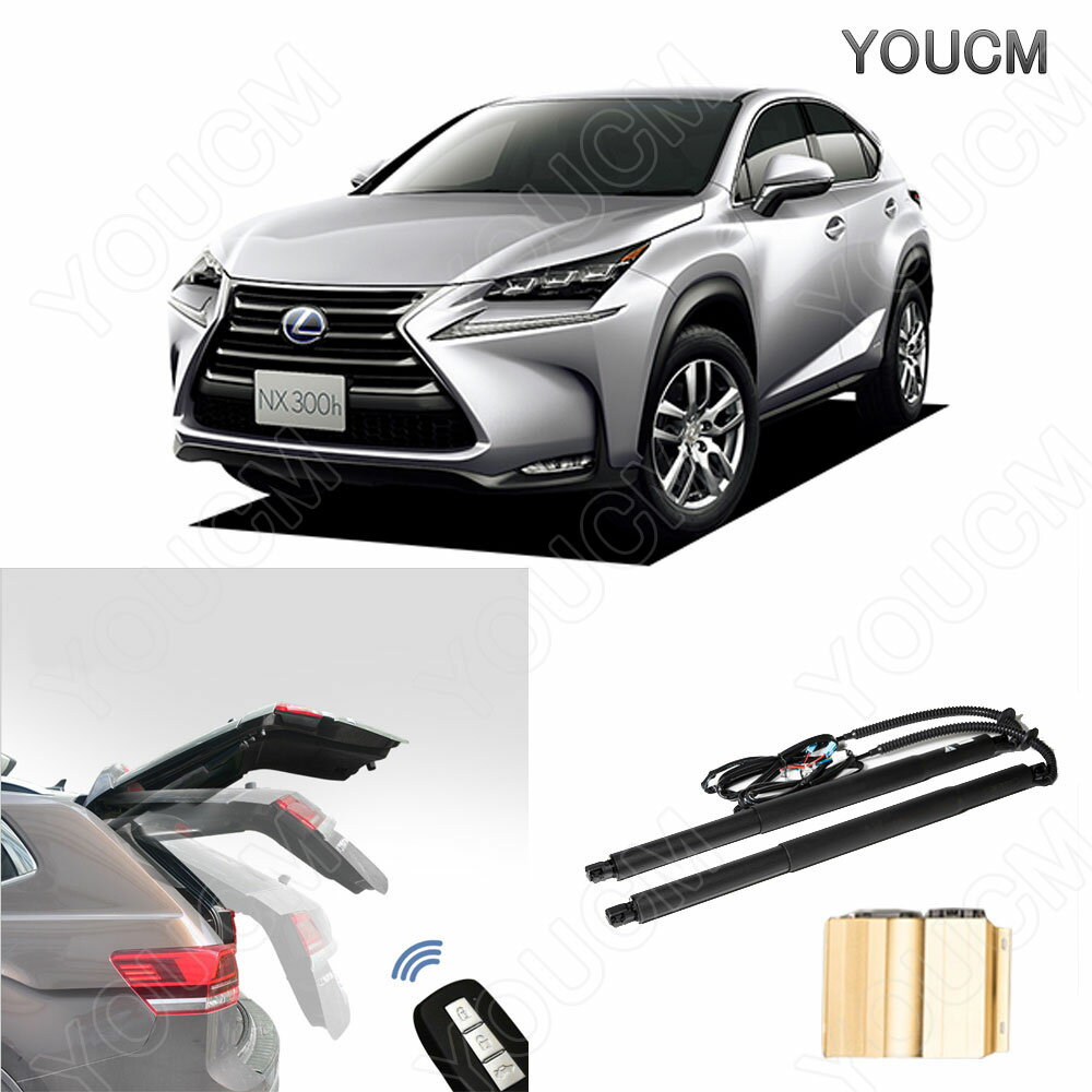 Lexus NX200 全系 電動 パワーバックドア 車種専用電動バックドアキットが登場！ オードークロージャー非搭載車と搭載車選択可能！既存のトランクスイッチはもちろん バックドア、フロントに増設する2個のスイッチ 運転席集中ドアロックスイッチ、 さらに純正リモコンもそのままで操作可能！機能一覧:1、純正リアゲート開ボタンによる開閉・ストップ2、リアゲート専用ボタンによる開閉・ストップ 3、リモコンのアンロックボタンによる開閉 4、室内専用ボタンによる開閉 5、運転席集中ドアのアンロックボタンによる開閉 6、挟み込み時の停止機能（閉時） 7、障害物停止機能（開時） 8、ゲート開時高さ調整機能 ・調整幅（全開時より25cm前後） 9、ブザー音（作動中）商品内容■ ダンパー　x2 ■ ユニット　x1 ■ ハーネス類 ■ スイッチ■ 専用ユニット　x1 ■ 日本語図解入り取説　x1（PDF電子版メール送付）保証内容: 保証期間以内に当社の商品の原因による品質不良が発生した場合は無償にて代替品と交換いたします。 ・初期不良 ・通常使用による故障 ・商品確認の上、商品交換、部品交換にて対応させていただきます。 ・交換商品・部品の先出しは行っておりません。 ★ 故障部品の対応となります。それ以外の責任は負いかねます。 ★ 商品バージョンアップにより代替品仕様が異なる場合があります。 ★ 誤りよる基盤ショート、破損等などは保証対応外となります。 注意事項 ■受注生産商品のため、返品＆返金対応しませんので、予めご了承ください。 ■輸入品のため、 外箱及びクッション材にダメージがある場合がありますので、予めご了承ください。 ■ご自身での取付け作業による損害等はいかなる場合でも責任を負いかねます。 また、商品の脱着にかかる工賃等につきましても、いかなる場合にもご負担致しかねますことを予めご了承ください。 ■商品不良・発送間違いについては商品到着後7日以内にご連絡ください。 7日を過ぎたものに関しては、いかなる場合でも返品・交換の対象と はなりませんのでご了承ください。 ■※以下の場合は7日以内でも返品・交換はお受け致しません。○お客様の都合による返品・交換○一度でも装着またはご使用された商品（初期不良は交換対応）○加工された商品のキャンセル、購入後の返品・クレームは受け付けておりません。 ■本製品は穴を開ける作業があるため、必ず整備工場や専門業者にて取付けを行ってください。 ■商品の脱着にかかる工賃または車輌の損害等の費用につきましては、いかなる場合にも負担致しかねますことを予めご了承ください。 ■車体番号グレード、年式によって適合が異なる為、購入前に必ずお客様側で純正品番や形状にて確認をお願い致します。 ■保証対象は本体のみとなりますので、予めご了承ください。 ■取付工賃、取付により発生したトラブルは保証対象外となりますので、予めご了承ください。 ▼▼▼▼適合表▼▼▼▼