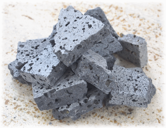溶岩割石 溶岩炭 石焼　焼き石　焼石用 5kg　粒の大きさ大30-75mm