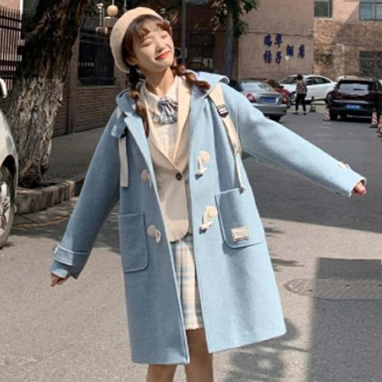 楽天市場】ダッフルコート（カラーブルー）（コート・ジャケット