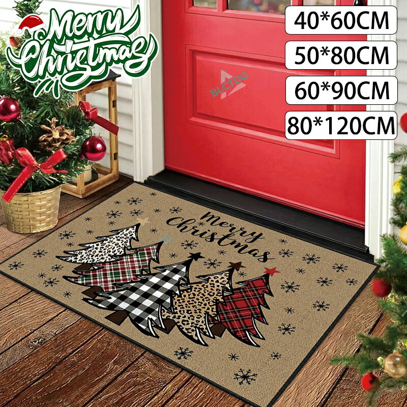 玄関マット 屋外 室内 クリスマス 飾り サンタ マット おしゃれ 装飾 置物 北欧 洗える マット 玄関 滑り止め ラグ ラグマット ドアマット シンプル 道具 バスマット クリスマスツリー 出入り口 カーペット リビング ラグ ギフト プレゼント(3)