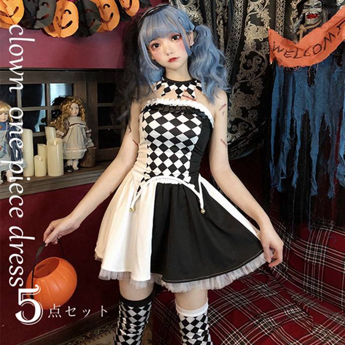 「スーパーSALE半額」ハロウィン コスプレ 魔女 衣装 ハロウィン 仮装 大人 ピエロ コスチューム レディース 女性 ゾンビ デビル ピエロガール 魔法使い...