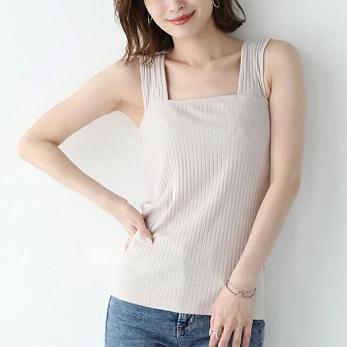 タンクトップ インナー トップス キャミソール レディース カットソー ノースリーブ きれいめ カジュアル おしゃれ 大人 可愛い フェミニン シンプル 春 夏 秋 20代 30代 40代 50代
