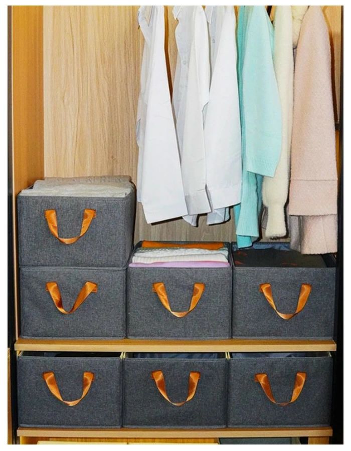 「スーパーSALE半額」収納ボックス 布 折りたたみ ストレージボックス 衣類収納ボックス ダークグレー ..